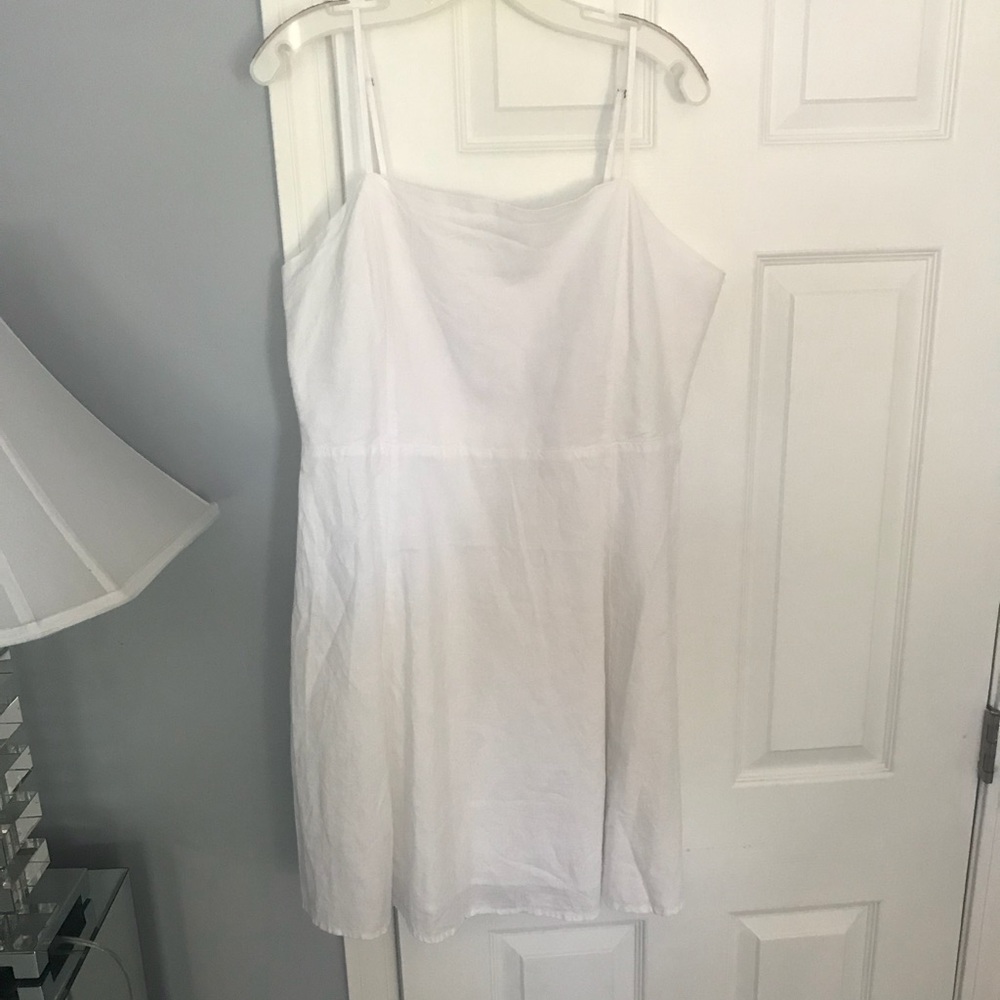 White linen/cotton summer dress